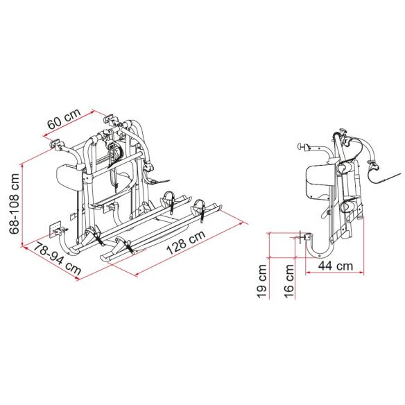 Fahrradträger Carry-Bike Motor Lift 77, silber