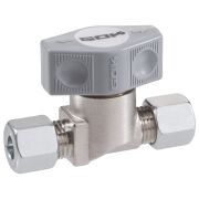 Drehgriff-SSV mit Sicherheitsabsperrventil vernickelt, bds. RVS 12