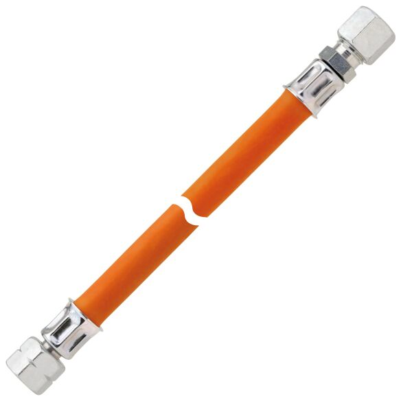 Gas-Hochdruckschlauchleitung 10 bar mit KST G 1/4 LH-ÜM x RVS 8 x 2000