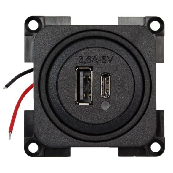 USB-Steckdose, 2-fach, lose 1x USB-A und 1x USB-C