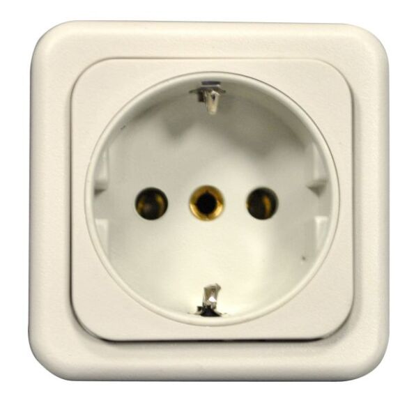 Schuko ohne Deckel, hellgrau