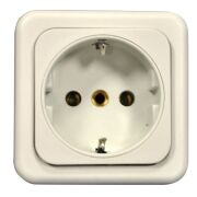 Schuko-Steckdose ohne Deckel hellgrau, lose