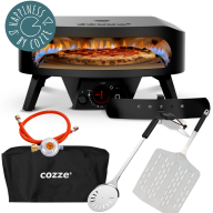 COZZE Gas Pizzaofen Starter Set 17 CLASSIC Black Edition (Abdeckhaube, Hitzeschild, Heber, Wender) 90937- Set