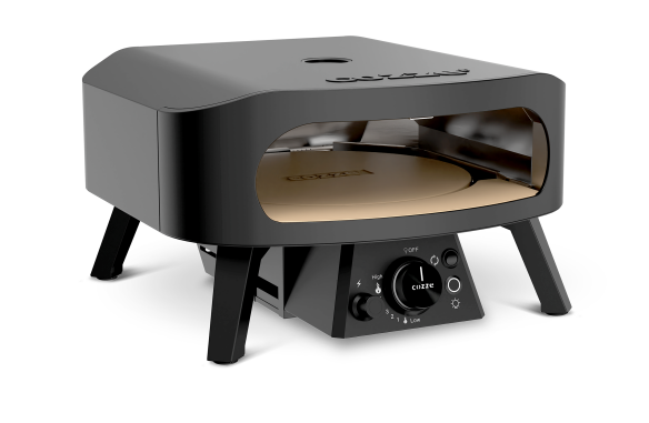 COZZE Gas Pizzaofen 13 CLASSIC Black Edition - mit rotierendem Pizzastein & Hitzeschild