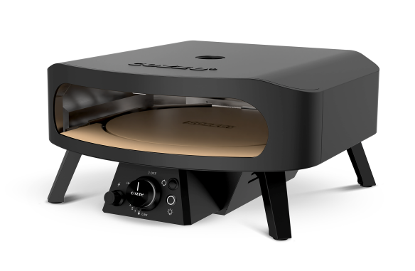 COZZE Gas Pizzaofen 17 CLASSIC Black Edition - mit rotierendem Pizzastein & Hitzeschild