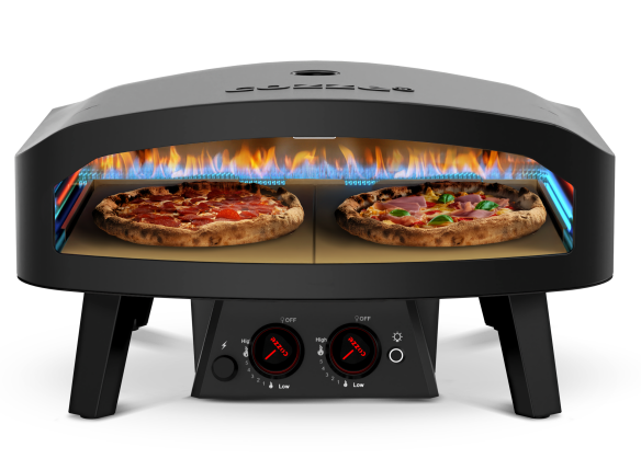 COZZE Gas Pizzaofen 24 Classic Black Edition - mit Hitzeschild & Anschluß-Set