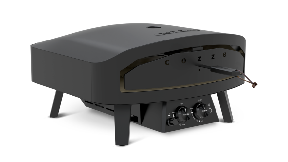 COZZE Gas Pizzaofen 24 Classic Black Edition - mit Hitzeschild & Anschluß-Set