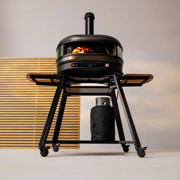 Gozney Pizzaofen Dome XL Dual Fuel Pizzaofen-Bundle, Black + Stand, Heber, Wender, Abdeckhaube