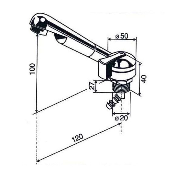 Wasserhahn Keramik Mono, chrom